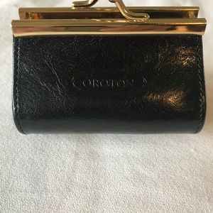 OROTON BLACK LEATHER COIN PURSE BRAND NEW